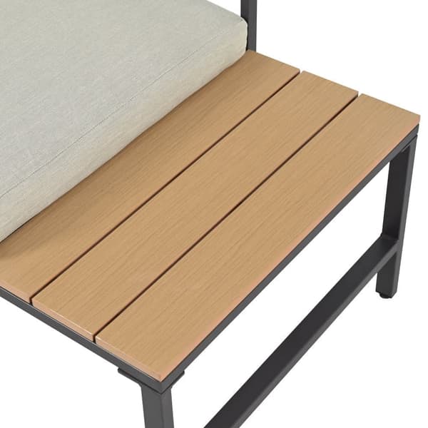 Havesæt 7 sæder - Møbelsæt - Lavet af letvægts galvaniseret jern - 2 sofaer - Med spisebord - 2 taburetter - Beige