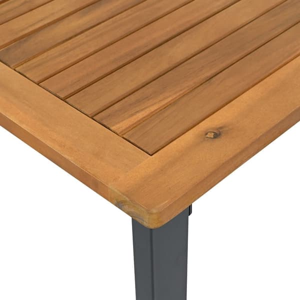Teräs puutarhasetti 4 istuinta - sohva - 2 nojatuolia ja sivupöytä - galvanoitu teräs - akaasiapuu - beige