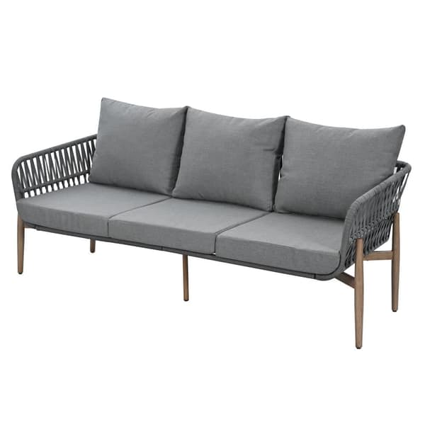 Havestue - sæt havesofaer - 5 sæder - lavet af galvaniseret jern - sofa - 2 lave borde - 2 lænestole - grå