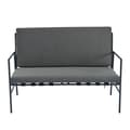 Miniatyrbillede 9 af 11: Havemøbler i sort galvaniseret stål - 4 siddepladser - sofa, 2 lænestole og 2 sofaborde - grå