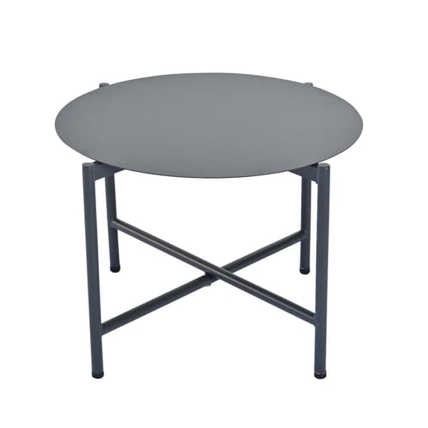 Havemøbler i sort galvaniseret stål - 4 siddepladser - sofa, 2 lænestole og 2 sofaborde - grå