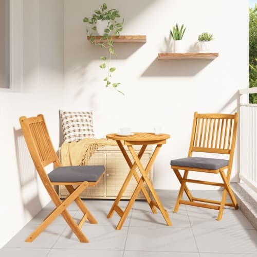 3-delars trädgårdsbistro set - Solid akaciaträ