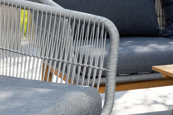 Trädgårdsmöbelset Chania, Stol, Soffa och Bord Grå