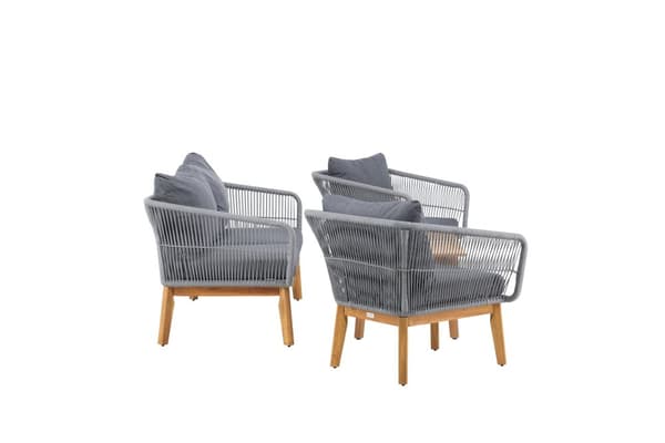 Trädgårdsmöbelset Chania, Stol, Soffa och Bord Grå