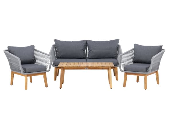 Trädgårdsmöbelset Chania, Stol, Soffa och Bord Grå