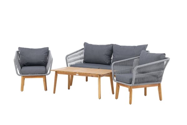 Trädgårdsmöbelset Chania, Stol, Soffa och Bord Grå