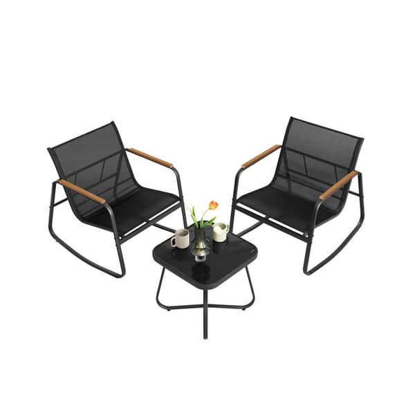 Trädgårdsmöbelset, SONGMICS GGF0027B01, 44x44x42,7 cm, 73x60,8x76 cm, Svart