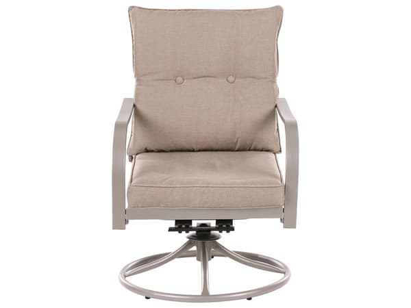 Hagesett i Stål 2-seters Sofa med Lenestoler Svart Metallramme Beige Puter i Stoff