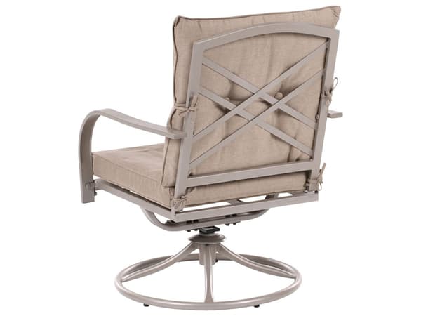 Hagesett i Stål 2-seters Sofa med Lenestoler Svart Metallramme Beige Puter i Stoff