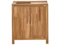 Miniatyrbilde 8 av 11: Utendørs kjøkkenskap med vask og kran Brun Svart Akasietre Rustfritt stål 50 x 80 x 90 cm 2 hyller 2 dører Utekjøkken Hage
