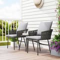 Miniatyrbillede 7 af 9: Rattan Bistro Sæt, 3-tlg., 58x63x69 cm, Grå