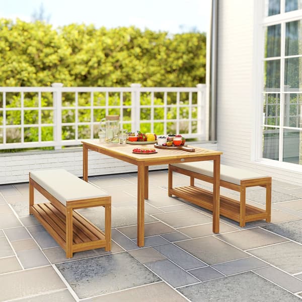 Trädgårdsmöbelset, 3 tlg., 150x85x75 cm, Teak