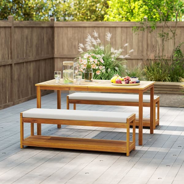 Trädgårdsmöbelset, 3 tlg., 150x85x75 cm, Teak