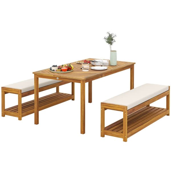 Trädgårdsmöbelset, 3 tlg., 150x85x75 cm, Teak