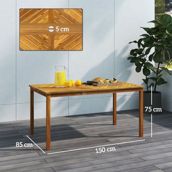 Havebord, 150x85 cm, Teak