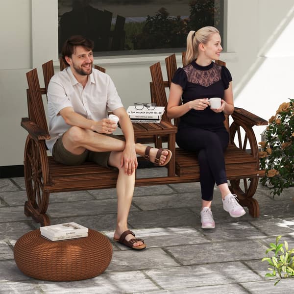 Havebænk, 2-personers, 154x65x102 cm, Forkullet