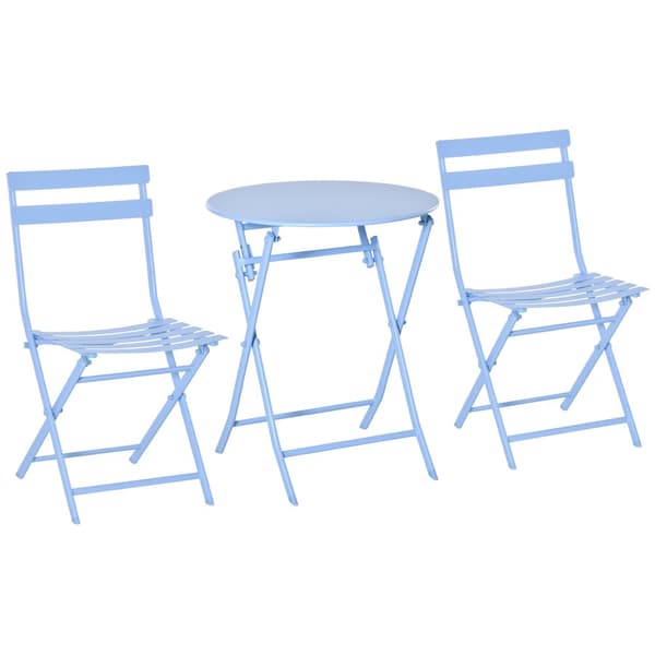 Bistro Sæt, 60x71 cm, Lyseblå
