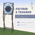 Miniatyrbild 5 av 9: Trädgårds Sittgrupp, Bistro-Set, Ø 61 cm, Svart/Blå/Vit