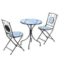 Miniatyrbild 9 av 9: Trädgårds Sittgrupp, Bistro-Set, Ø 61 cm, Svart/Blå/Vit
