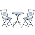 Miniatyrbild 1 av 9: Trädgårds Sittgrupp, Bistro-Set, Ø 61 cm, Svart/Blå/Vit