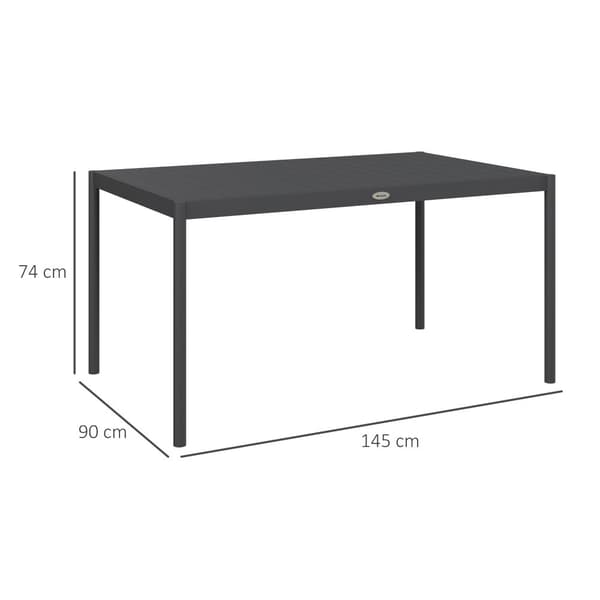 Spisebord, 145x90x74 cm, Mørkegrå