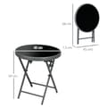 Miniatyrbillede 3 af 9: Sammenklappeligt Sidebord, Outsnuuy, 45x45x50 cm, Sort