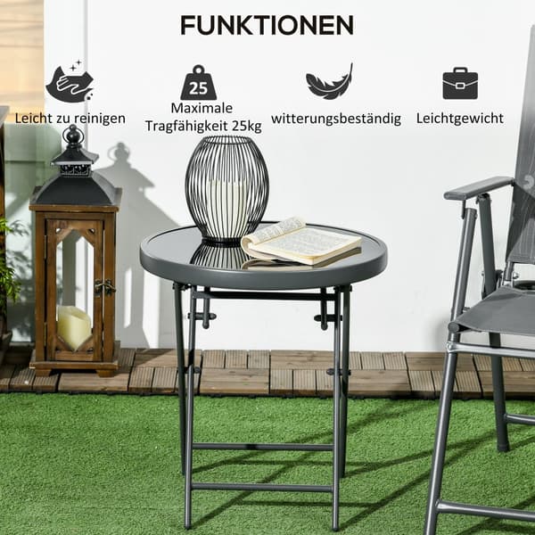 Sammenklappeligt Sidebord, Outsnuuy, 45x45x50 cm, Sort