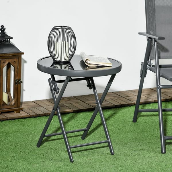 Sammenklappeligt Sidebord, Outsnuuy, 45x45x50 cm, Sort