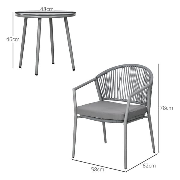 Stilfuld Siddegruppe, Aosom.de, 58x62x78 cm, Grå