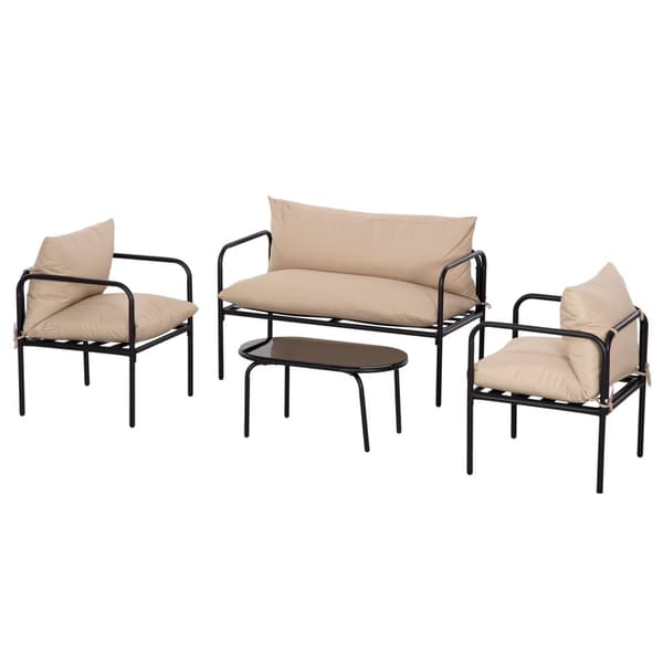 Trädgårdsmöbelset, 4-tlg, 58x58x66 cm, Khaki