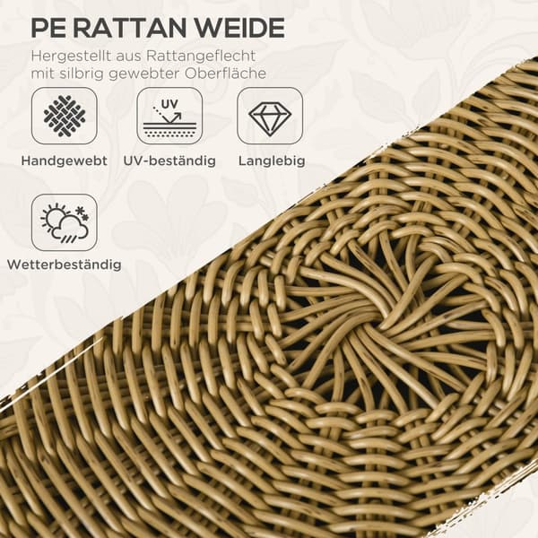 Puutarhakalustesetti, 5 osaa Rattan, 145x70 cm, Beige