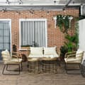 Pikkukuva 2 / 9: Puutarhakalustesetti, 5 osaa Rattan, 145x70 cm, Beige