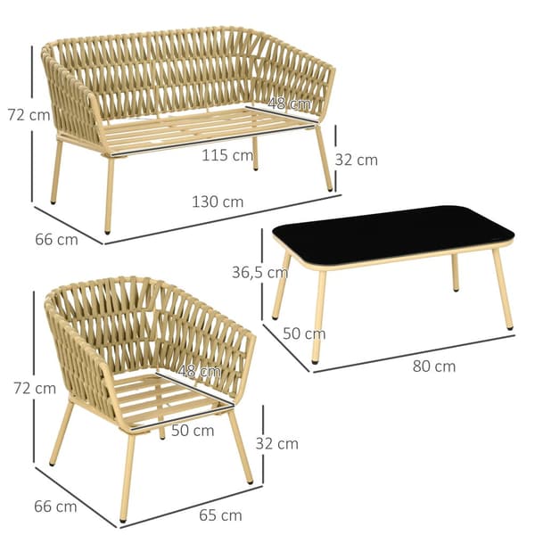 Rattan Havemøbelsæt, Khaki