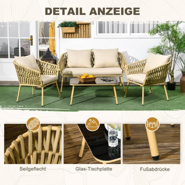 Rattan Havemøbelsæt, Khaki