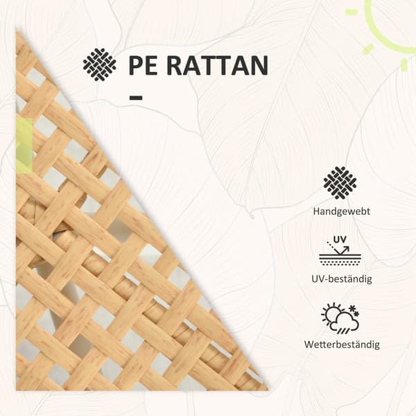 Rattan Trädgårdsmöbelset, 72x66x64 cm, Gul och Kräm