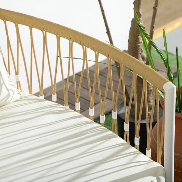 Rattan Trädgårdsmöbelset, 72x66x64 cm, Gul och Kräm