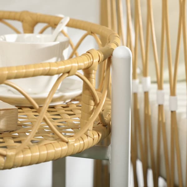 Rattan Trädgårdsmöbelset, 72x66x64 cm, Gul och Kräm