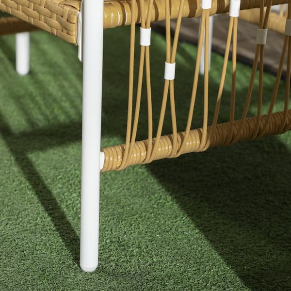 Rattan Trädgårdsmöbelset, 72x66x64 cm, Gul och Kräm