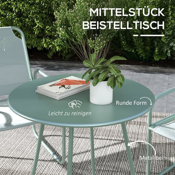 Bistro Set, 3tlg, Ø60x72H cm, Grön