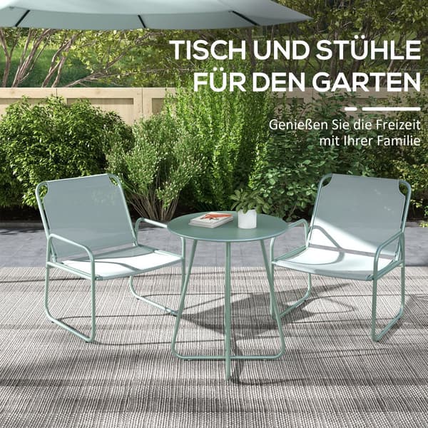 Bistro Set, 3tlg, Ø60x72H cm, Grön