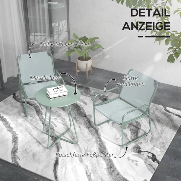 Bistro Set, 3tlg, Ø60x72H cm, Grön