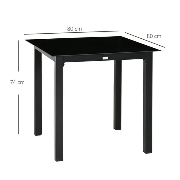 Trädgårdsbord, 80x80x74 cm, Svart