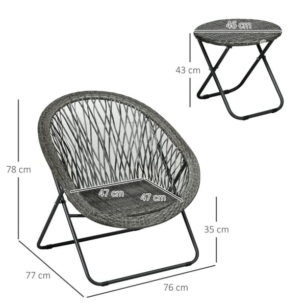 Have Møbelsæt, 76x77x78 cm, Grå