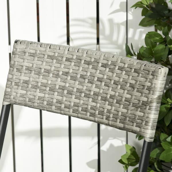 Rattan Balkong Möbelset, 3tlg, 60x60x72 cm, Ljusgrå