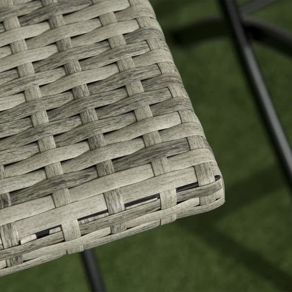 Rattan Balkong Möbelset, 3tlg, 60x60x72 cm, Ljusgrå