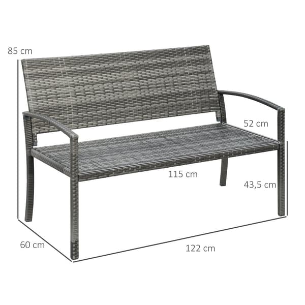 Havebænk, 122x60x87 cm, Brun