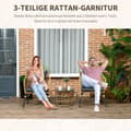 Miniatyrbillede 6 af 9: Rattan Havemøbelsæt, Sand+Mørkegrå