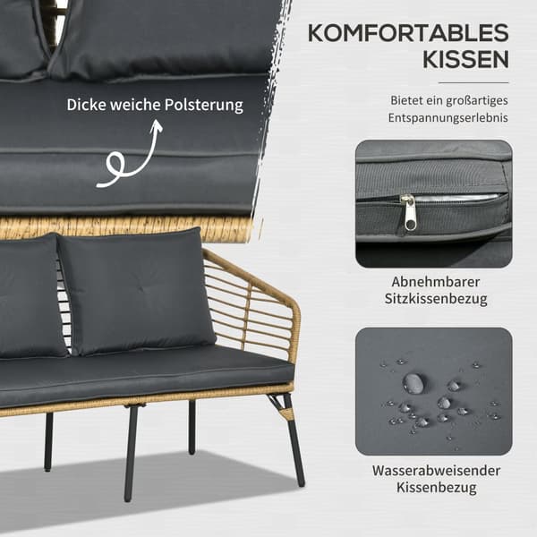 Have Møbelsæt, 4, 131x63x76 cm 63x63x76 cm 80x50x34 cm, Sand Mørk Grå