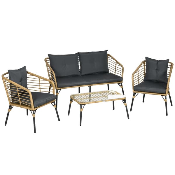 Have Møbelsæt, 4, 131x63x76 cm 63x63x76 cm 80x50x34 cm, Sand Mørk Grå