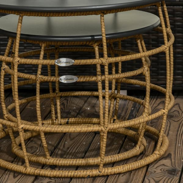 Sæt med Sidebord, Ø46 Ø60 cm, Sand